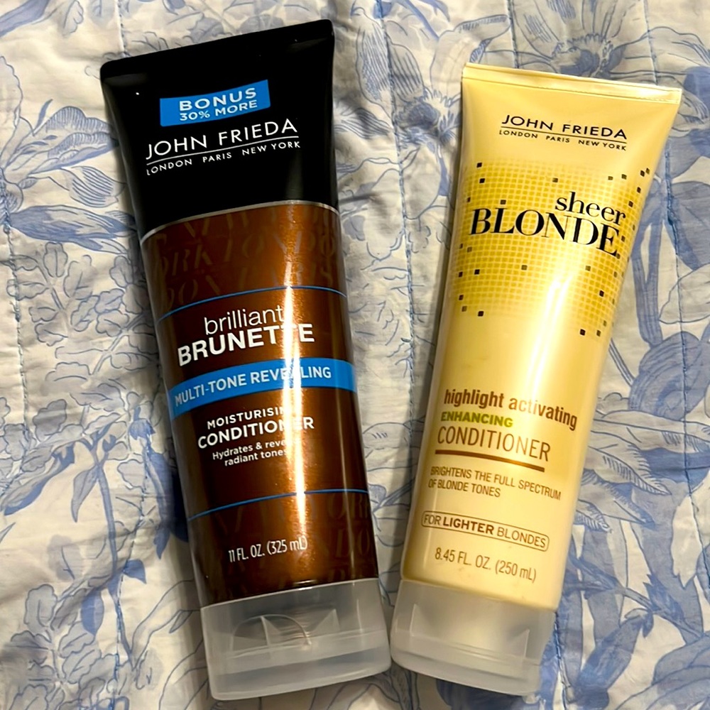 Lot of 2 new John Frieda conditioners-Sheer Blonde & Brilliant Brunette